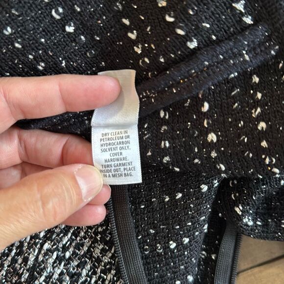 St John wool blend tweed fit and flare midi dress size 8 black and white metalli - Picture 10 of 12